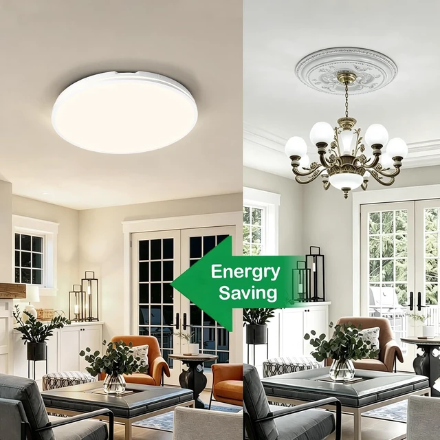 Alt view image 3 of 7 - 4Pack 16in LED Modern Ceiling Light White 3CCT 40W 4000LM IP54
