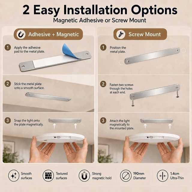 Alt view image 3 of 7 - 4Pack Rechargeable LED Ceiling Shower Light, Motion Sensor Remote Control
