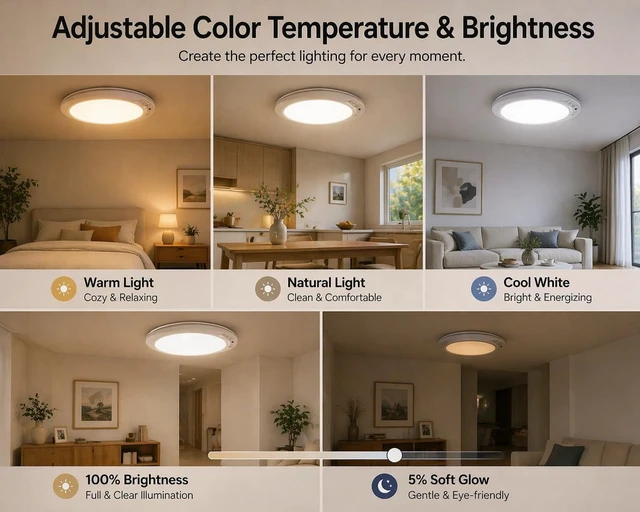 Alt view image 4 of 7 - 4Pack Rechargeable LED Ceiling Shower Light, Motion Sensor Remote Control