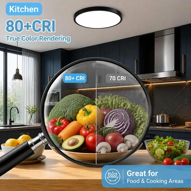 Alt view image 4 of 7 - 16 Inch 32W LED Flush Mount Ceiling Light, 3060LM 3CCT Selectable, 2Pack