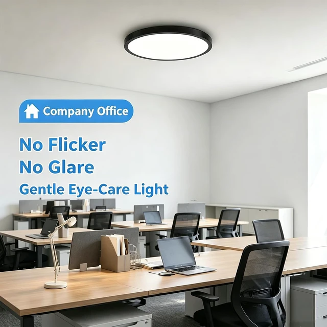 Alt view image 6 of 7 - 16 Inch 32W LED Flush Mount Ceiling Light, 3060LM 3CCT Selectable, 2Pack