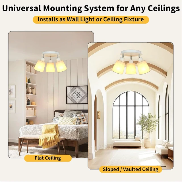 Alt view image 4 of 7 - HiBay 3-Light White Track Lighting Ceiling, Fabric Shade Spotlight, E26
