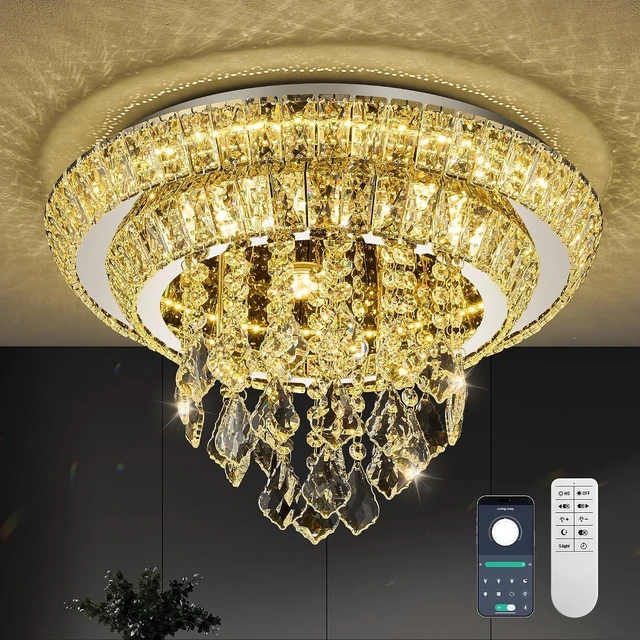 Main image of Modern Chandelier for Bedroom Flush Crystal Ceiling Light LED Lamp