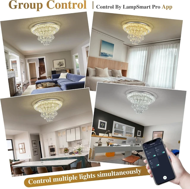 Alt view image 2 of 7 - Modern Chandelier for Bedroom Flush Crystal Ceiling Light LED Lamp