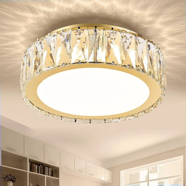 Main image of 11 Inch Dimmable LED 24W Luxury Crystal Flush Mount Ceiling Light