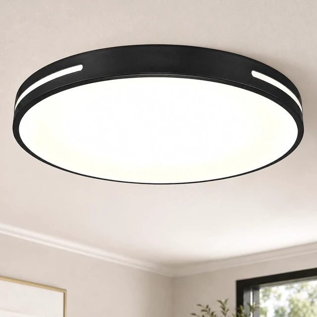 Main image of Black LED Flush Mount Ceiling Light 20 Inch, Dimmable Ceiling Light Fixture 48W with 5CCT, LED Ceiling Light for Kitchen Lighting Fixtures Ceiling, Bedroom & Living Room