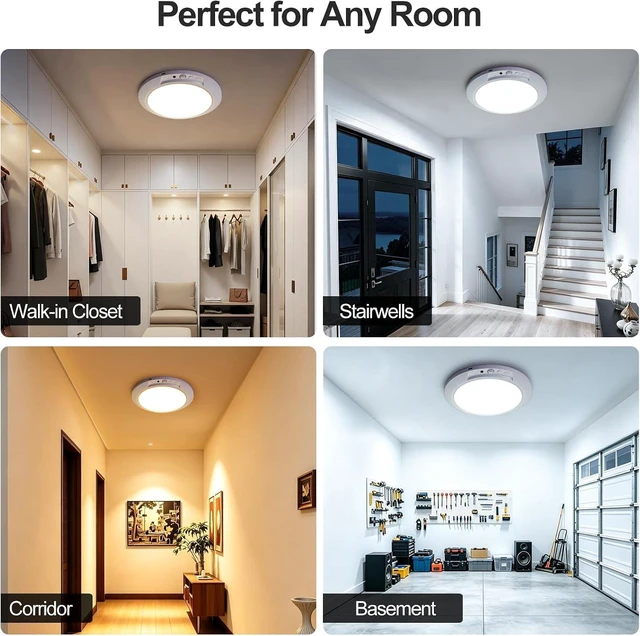 Alt view image 7 of 7 - Rechargeable Ceiling Light Motion Sensor Closet Light Battery Operated