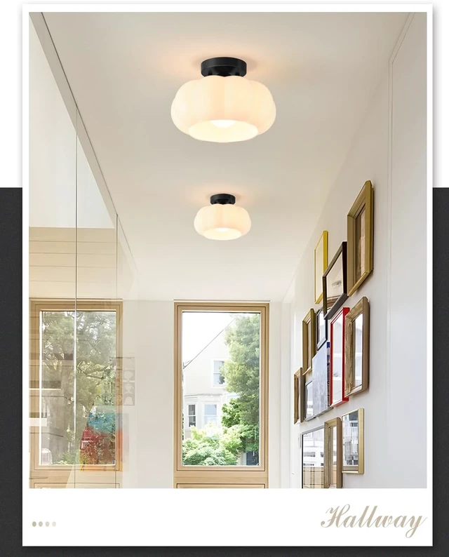 Alt view image 6 of 7 - Mid-Century Modern Black Semi Flush Mount Ceiling Light 10 Inch