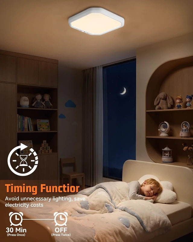 Alt view image 7 of 7 - CHORTAU Rechargeable Motion Sensor Ceiling Light, 3 Color Dimmable, Remote