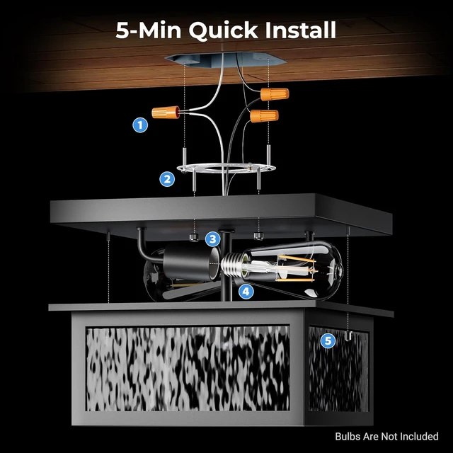 Alt view image 5 of 7 - VIANIS Black Motion Sensor Outdoor Ceiling Light with Remote Control