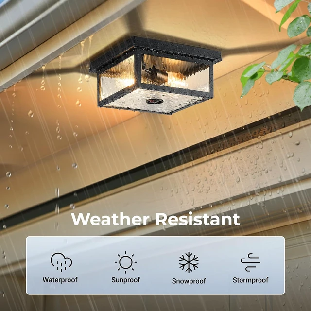 Alt view image 6 of 7 - VIANIS Black Motion Sensor Outdoor Ceiling Light with Remote Control