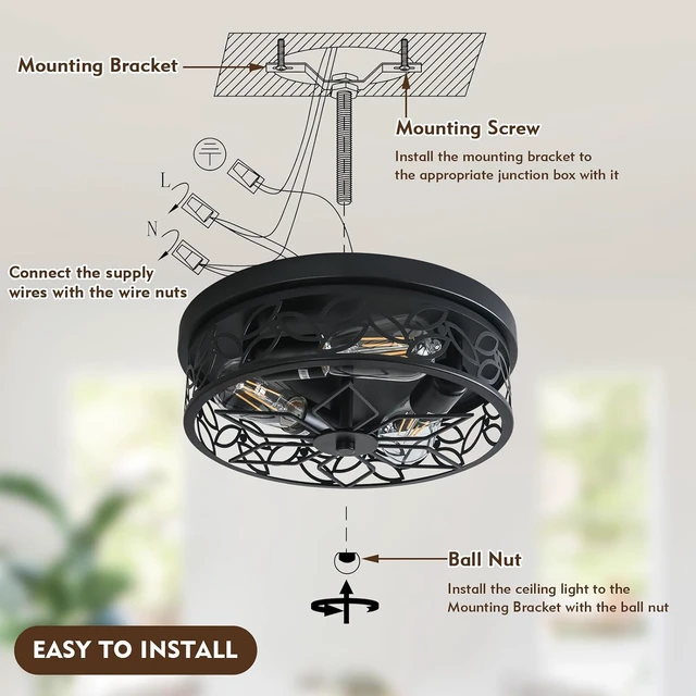 Alt view image 5 of 7 - 12.6" Gold Accent Flush Mount Ceiling Light, 3-Light Floral Metal Ceiling Fixture with White Distressed Finish, Farmhouse Hallway Light for Kitchen Entryway Bedroom, E26 Bas (2, Black)