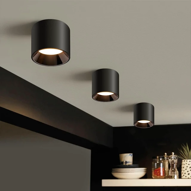 Alt view image 2 of 7 - Hallway Light Flush Mount Modern LED Ceiling Light Fixtures for Kitchen Entryway,Dimmable Close to Ceiling Lighting, 4.6'' Cylinder Ceiling Lamps for Dining Room Living Room,20W 4000K 3-Pack