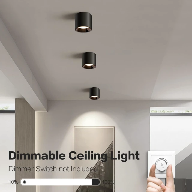 Alt view image 4 of 7 - Hallway Light Flush Mount Modern LED Ceiling Light Fixtures for Kitchen Entryway,Dimmable Close to Ceiling Lighting, 4.6'' Cylinder Ceiling Lamps for Dining Room Living Room,20W 4000K 3-Pack