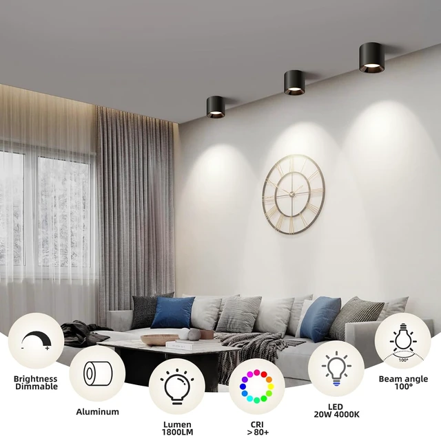 Alt view image 6 of 7 - Hallway Light Flush Mount Modern LED Ceiling Light Fixtures for Kitchen Entryway,Dimmable Close to Ceiling Lighting, 4.6'' Cylinder Ceiling Lamps for Dining Room Living Room,20W 4000K 3-Pack