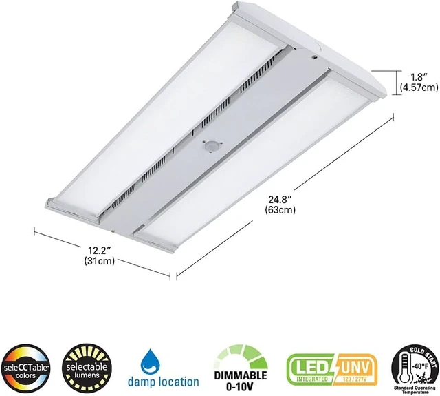 Alt view image 2 of 6 - Metalux HBLAOS 2ft Linear High Bay LED Adjustable Optics