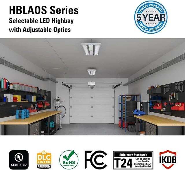 Alt view image 5 of 6 - Metalux HBLAOS 2ft Linear High Bay LED Adjustable Optics