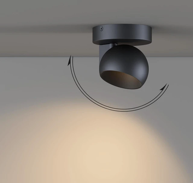 Main image of LED Ceiling Light Dimmable Flush Mount Adjustable Ceiling Light Fixture, Directional Spotlight for Pictures Living Room Bedroom Foyer - 3000K 11W 25° Flicker Free (Black)
