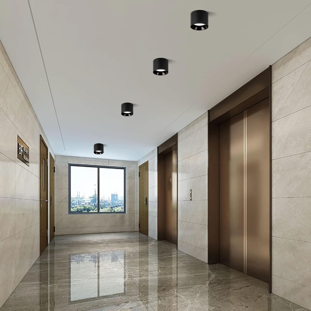Alt view image 7 of 7 - Flush Mount Ceiling Light Fixture, 3 Pack LED Black Cylinder Lights
