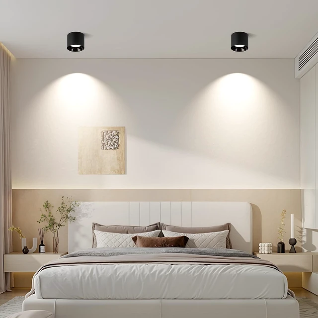 Alt view image 6 of 7 - Flush Mount Ceiling Light Fixture, 3 Pack LED Black Cylinder Lights