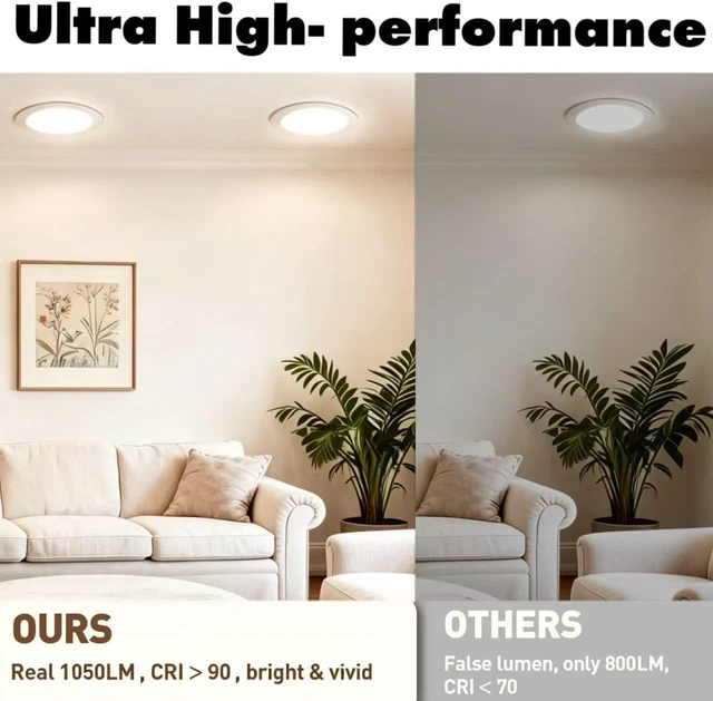 Alt view image 2 of 7 - 6 Pack 6 Inch Recessed Lighting with Night Light, 5CCT for Bedroom
