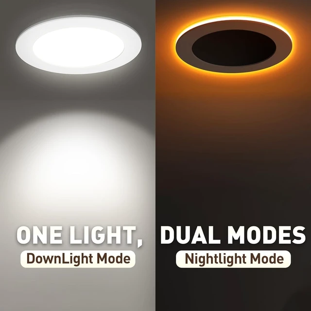 Alt view image 7 of 7 - 6 Pack 6 Inch Recessed Lighting with Night Light, 5CCT for Bedroom