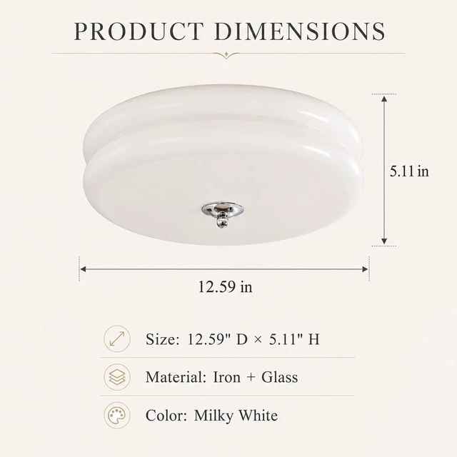 Alt view image 4 of 7 - Modern Milk Glass Flush Mount Ceiling Light,Chrome Schoolhouse Light