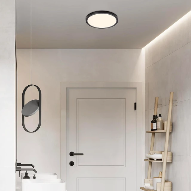Alt view image 7 of 7 - Maxxima 12 in. Black LED Flush Mount Ceiling Light, 2200 Lumens, 5 CCT