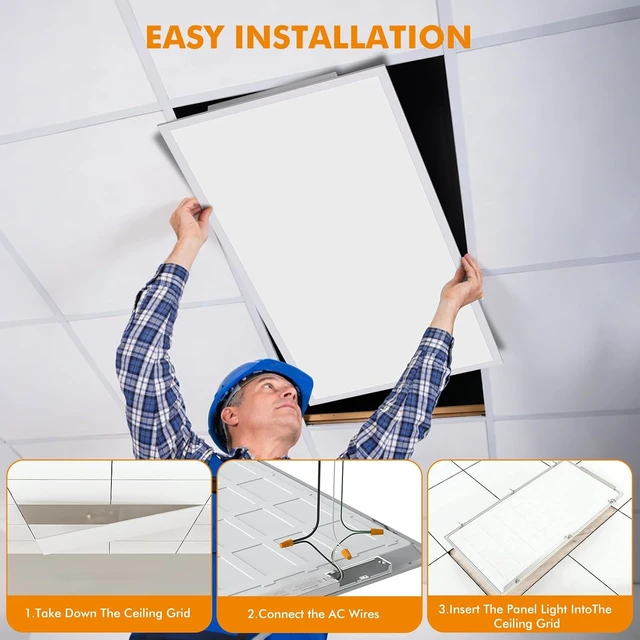 Alt view image 5 of 7 - 2x4 LED Flat Panel Light 6 Pack, 70W 9310LM, 2.4G Wireless Switch & App