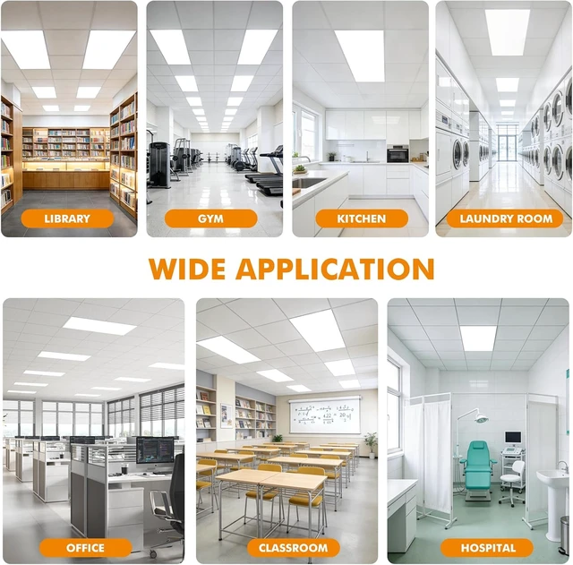 Alt view image 7 of 7 - 2x4 LED Flat Panel Light 6 Pack, 70W 9310LM, 2.4G Wireless Switch & App