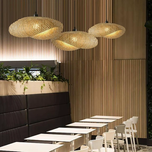 Alt view image 4 of 7 - 23.6" Bamboo Pendant Light,Woven Rattan Chadelier