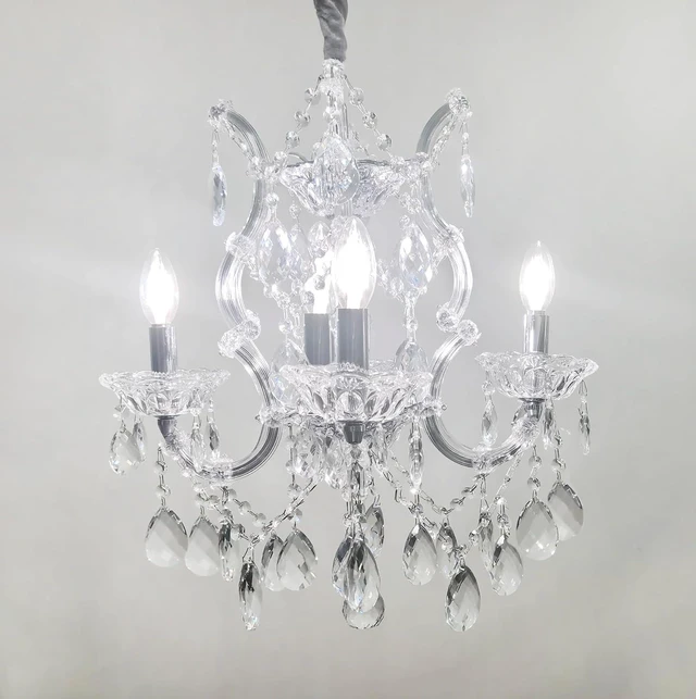 Main image of Modern Crystal Chandelier Light Fixtures 4-Light, K9 Clear Crystal Pendant Ceiling Light Fixture for Kitchen Island,Dinning Room, Bedroom,Hallway,Bathroom (4 Lights)