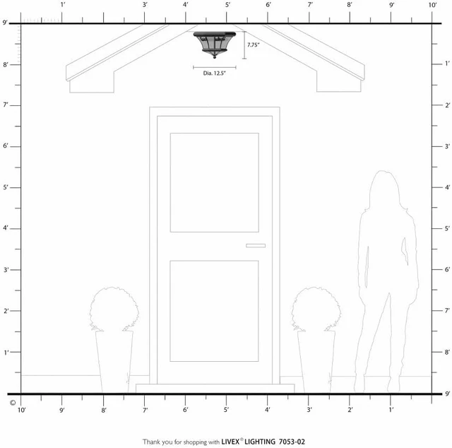 Alt view image 7 of 7 - Livex Lighting 7053-04 Monterey Light Outdoor/Indoor Black Finish Solid Brass Flush Mount with Clear Beveled Glass