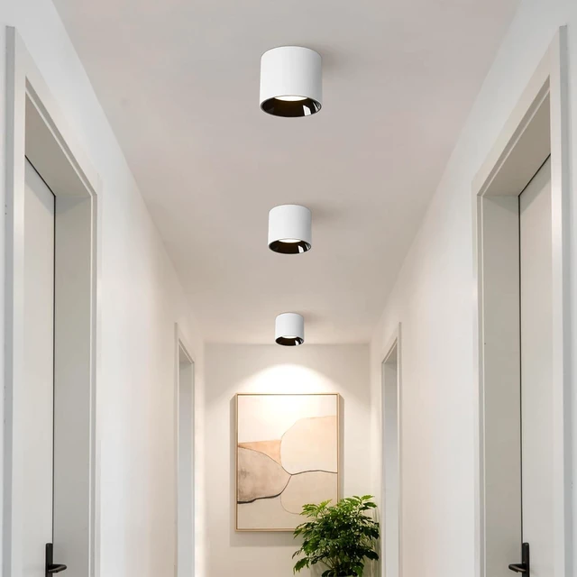 Main image of Flush Mount Ceiling Light Fixture, 20W 4.7'' LED White Cylinder Lights