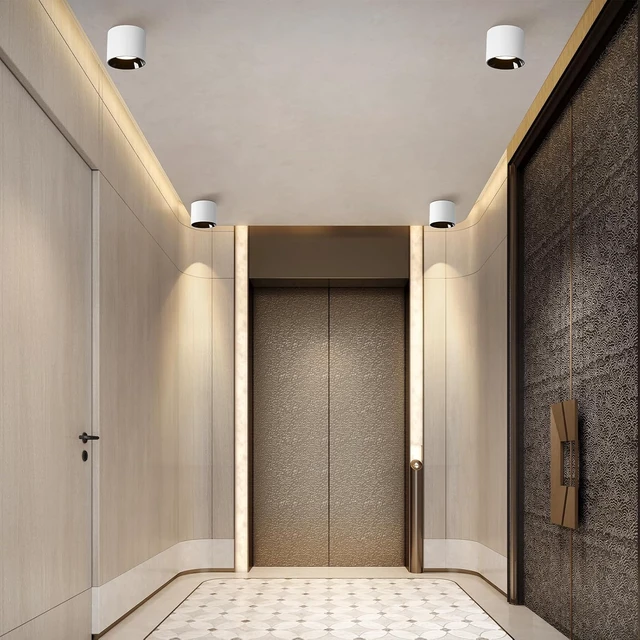 Alt view image 6 of 7 - Flush Mount Ceiling Light Fixture, 20W 4.7'' LED White Cylinder Lights