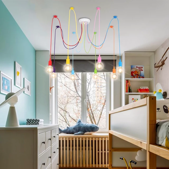 Alt view image 2 of 7 - Colorful Spider Chandelier, Kids Ceiling Light Fixture