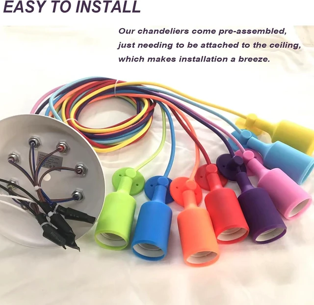 Alt view image 4 of 7 - Colorful Spider Chandelier, Kids Ceiling Light Fixture