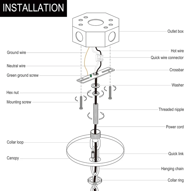 Alt view image 4 of 7 - 6 Inch Light Canopy Kit with 6 Feet Hanging Chain, Heavy Duty, Replacement Cover Plate for Chandelier, Pendant Light, Swag Light, Ceiling Fan, Flower Basket or DIY Projects (Chrome)