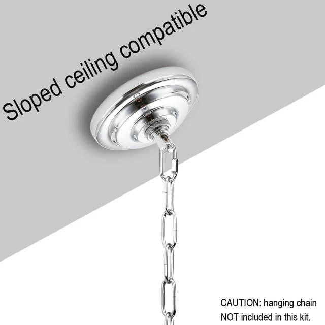 Alt view image 5 of 7 - 6 Inch Light Canopy Kit with 6 Feet Hanging Chain, Heavy Duty, Replacement Cover Plate for Chandelier, Pendant Light, Swag Light, Ceiling Fan, Flower Basket or DIY Projects (Chrome)