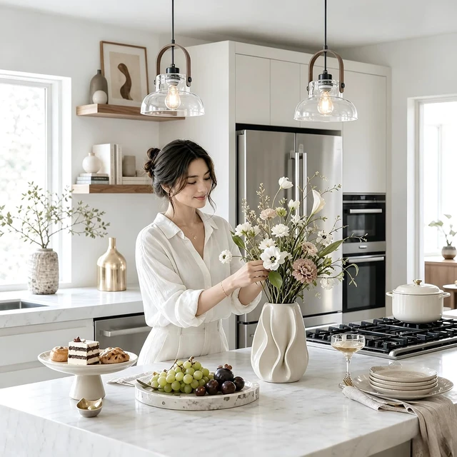 Alt view image 2 of 7 - ocioc Pendant Lights Kitchen Island, Hanging Light for Kitch Lighting