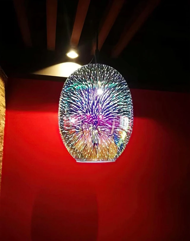 Main image of KoKo&Yukina 3D Glass Colorful Pendant Light Fireworks Pendant Light Colorful Light Fixture Firework Glass Pendant Lighting for Kitchen Island Light