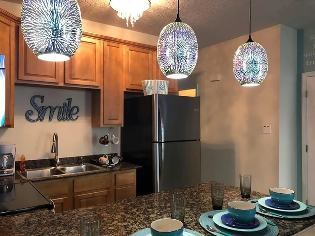 Alt view image 5 of 7 - KoKo&Yukina 3D Glass Colorful Pendant Light Fireworks Pendant Light Colorful Light Fixture Firework Glass Pendant Lighting for Kitchen Island Light