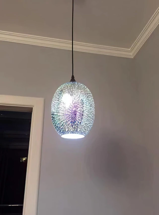 Alt view image 6 of 7 - KoKo&Yukina 3D Glass Colorful Pendant Light Fireworks Pendant Light Colorful Light Fixture Firework Glass Pendant Lighting for Kitchen Island Light