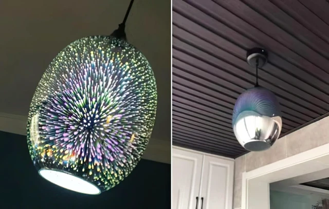 Alt view image 7 of 7 - KoKo&Yukina 3D Glass Colorful Pendant Light Fireworks Pendant Light Colorful Light Fixture Firework Glass Pendant Lighting for Kitchen Island Light