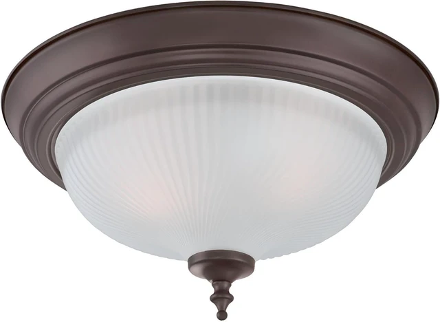 Main image of Westinghouse 6344500 Two-Light Indoor Flush Ceiling Fixture (2 Pack), Oil Rubbed Bronze Finish with Frosted Swirl Glass