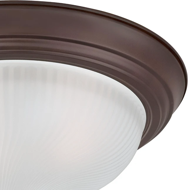 Alt view image 2 of 4 - Westinghouse 6344500 Two-Light Indoor Flush Ceiling Fixture (2 Pack), Oil Rubbed Bronze Finish with Frosted Swirl Glass