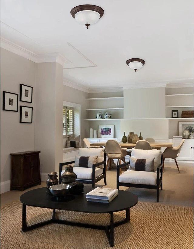 Alt view image 3 of 4 - Westinghouse 6344500 Two-Light Indoor Flush Ceiling Fixture (2 Pack), Oil Rubbed Bronze Finish with Frosted Swirl Glass