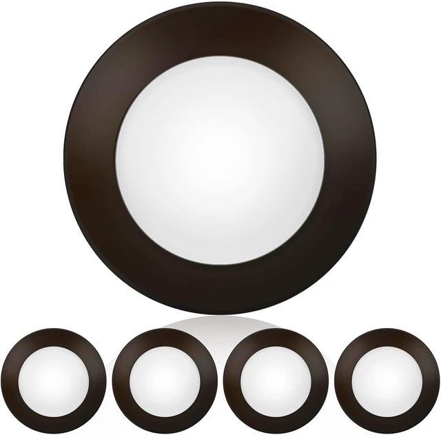 Main image of ECOELER 4 Pack Brown Recessed Retrofit Ceiling Lights, 10.5W 4 Inch Dimmable LED Disk Light for Home Improved, 4000K Cool White 650Lm, ETL-Listed