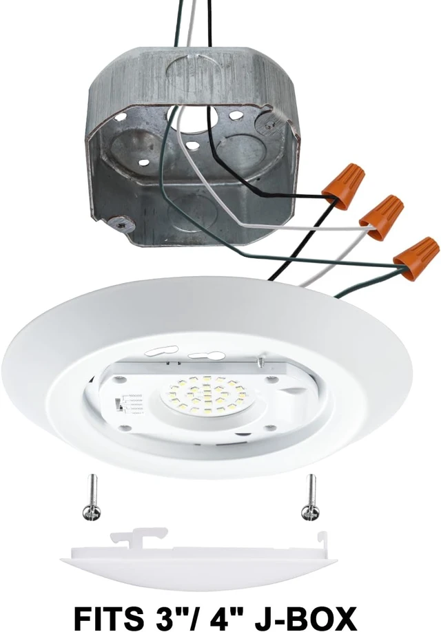 Alt view image 6 of 7 - 7.5 Flush Mount Disk Light Fits for 3" or 4" J-Box,CRI90, 1000lm, 11W, 2700K/3000K/3500K/4000K/5000K Surface Mount Ceiling Light (12 Pack)
