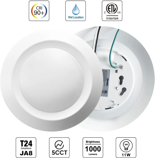 Alt view image 5 of 7 - 7.5 Flush Mount Disk Light Fits for 3" or 4" J-Box,CRI90, 1000lm, 11W, 2700K/3000K/3500K/4000K/5000K Surface Mount Ceiling Light (12 Pack)
